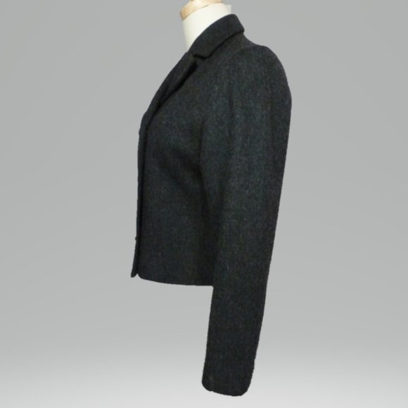 J Crew 4P Gray Double Breasted Cropped Jacket - Picture 5 of 6